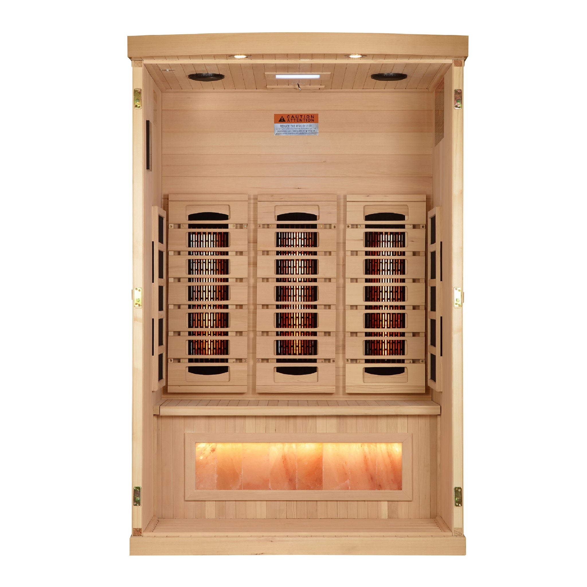 Golden Designs “Reserve Edition” 2 Person Full Spectrum Infrared Sauna w/ Himalayan Salt Bar (GDI-8020-03)