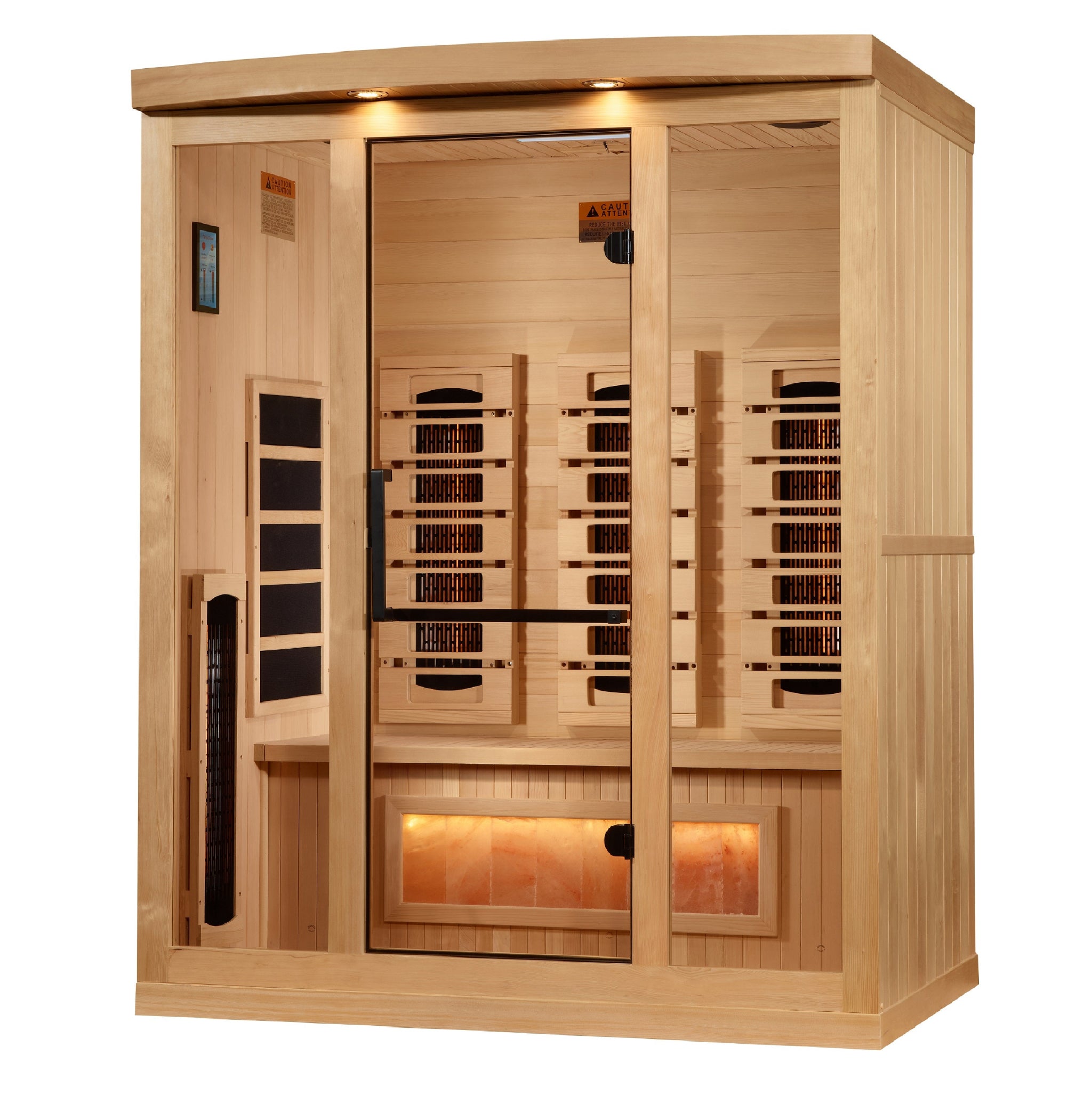Golden Designs “Reserve Edition” 3 Person Full Spectrum Infrared Sauna w/ Himalayan Salt Bar (GDI-8030-03)