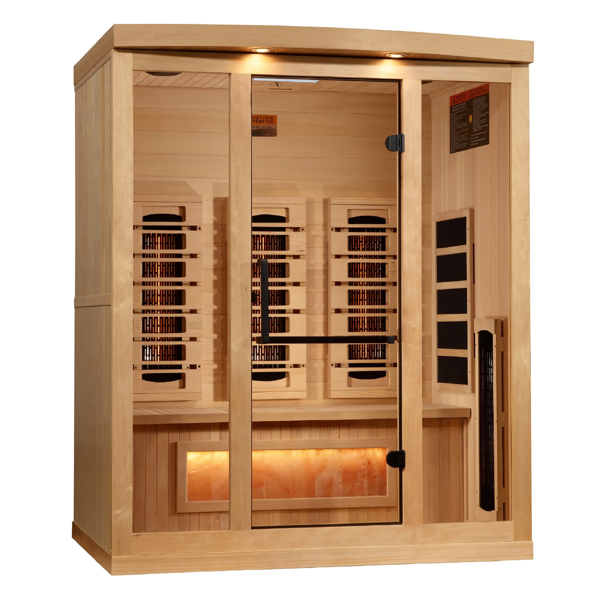Golden Designs “Reserve Edition” 3 Person Full Spectrum Infrared Sauna w/ Himalayan Salt Bar (GDI-8030-03)