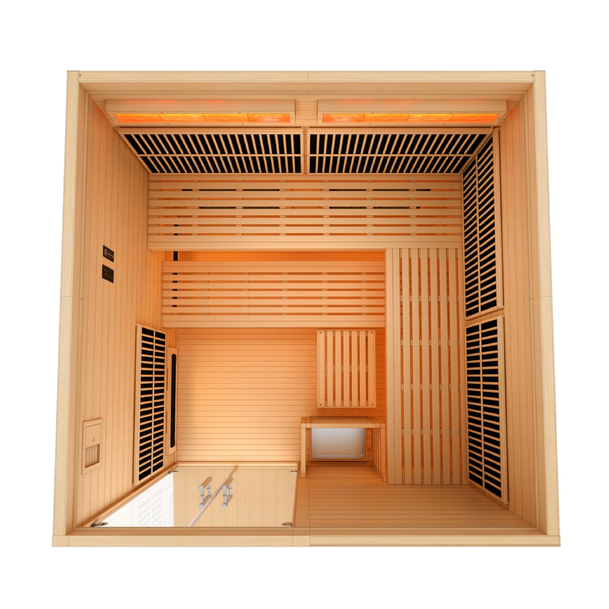 Golden Designs “Toledo” 6 Person Hybrid Sauna – Full Spectrum Infrared + Harvia Stove (GDI-8360-01)
