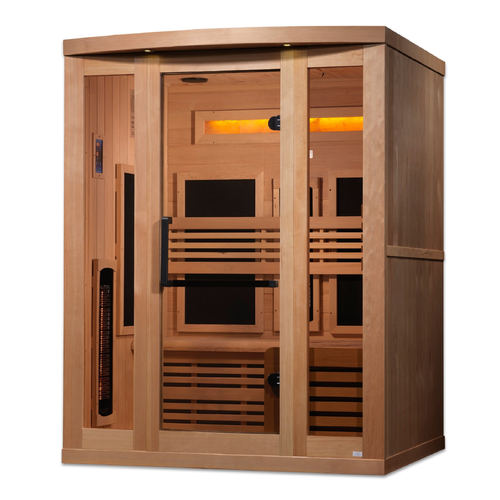 Golden Designs “Reserve Edition” 3 Person Full Spectrum Infrared Sauna w/ Himalayan Salt Bar (GDI-8230-01)