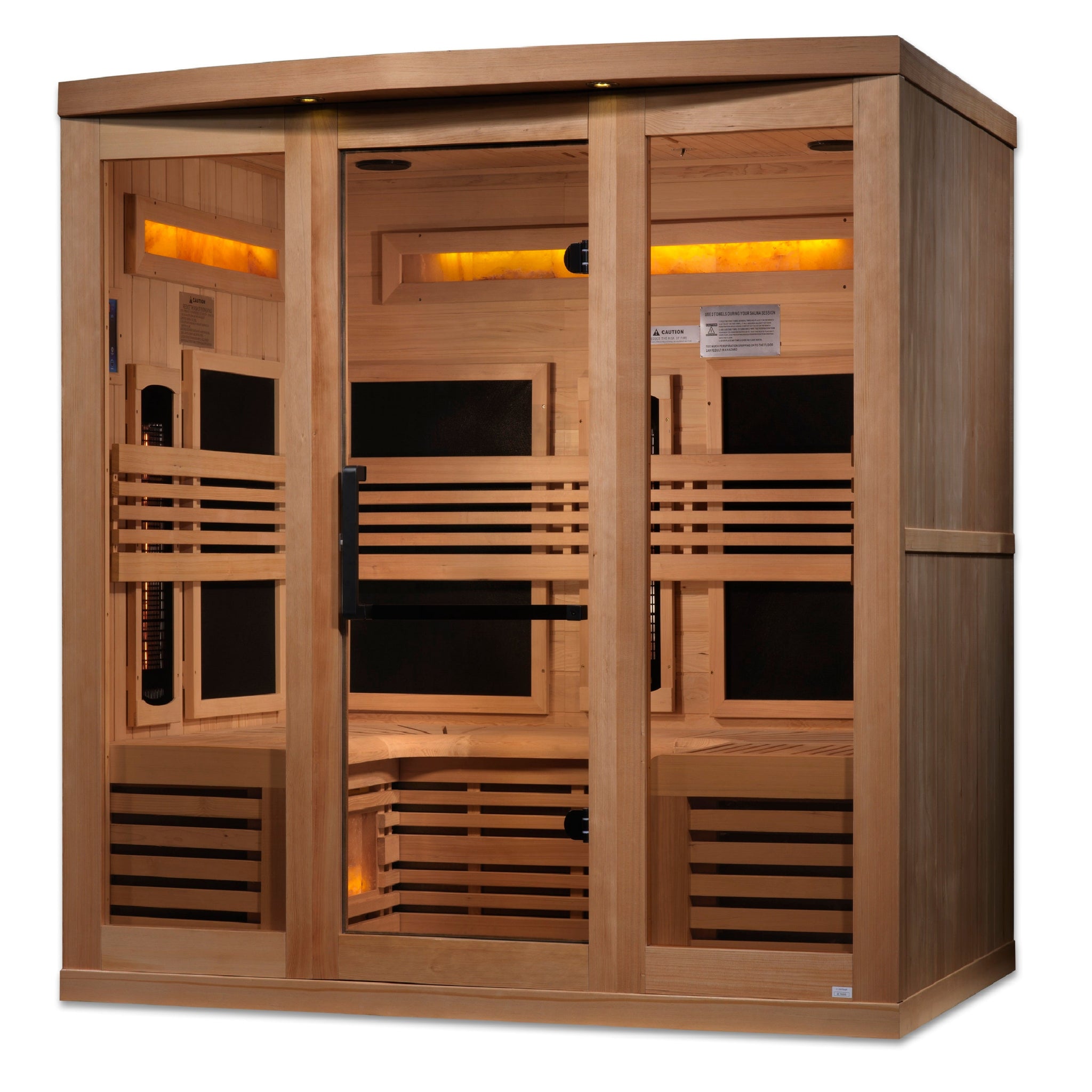 Golden Designs “Reserve Edition” 6 Person Full Spectrum Near Zero EMF Sauna w/ Himalayan Salt Bars (GDI-8260-01)
