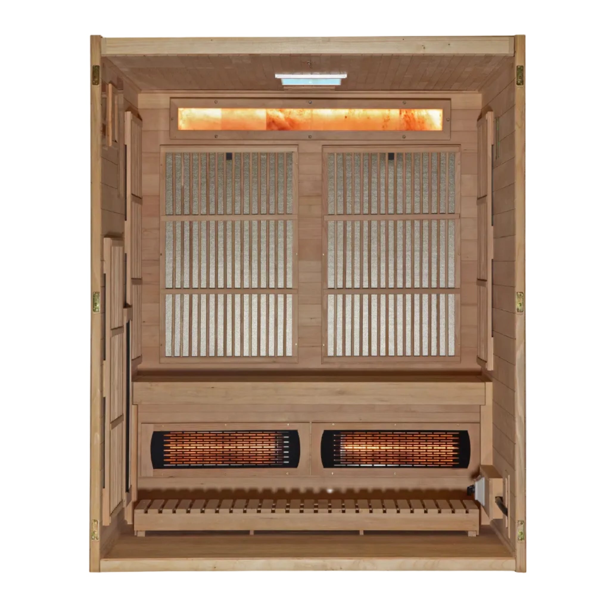 Golden Designs “Soria” 3 Person Hybrid Sauna – Full Spectrum Infrared + Harvia Stove (GDI-8330-01)