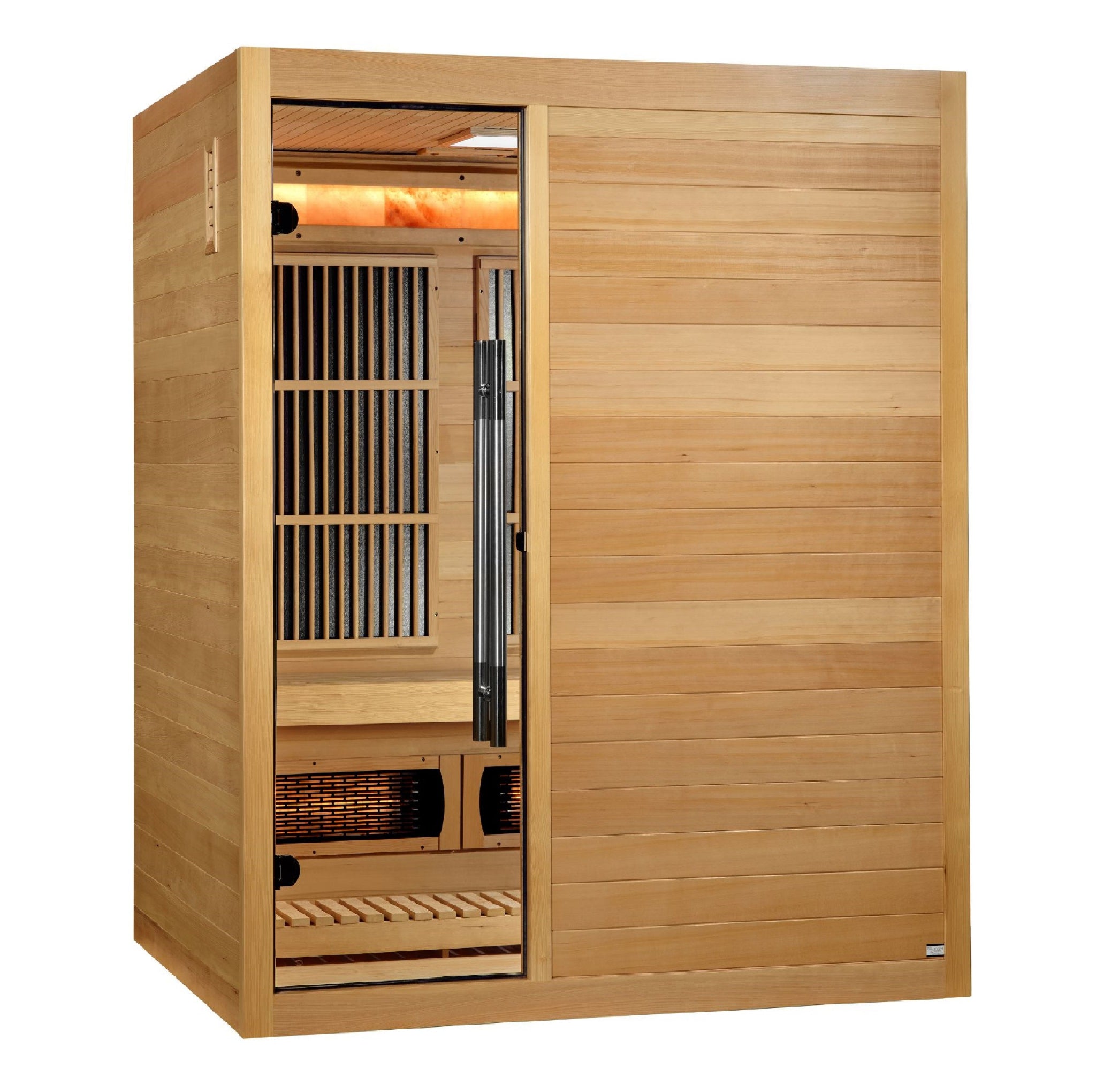 Golden Designs “Soria” 3 Person Hybrid Sauna – Full Spectrum Infrared + Harvia Stove (GDI-8330-01)