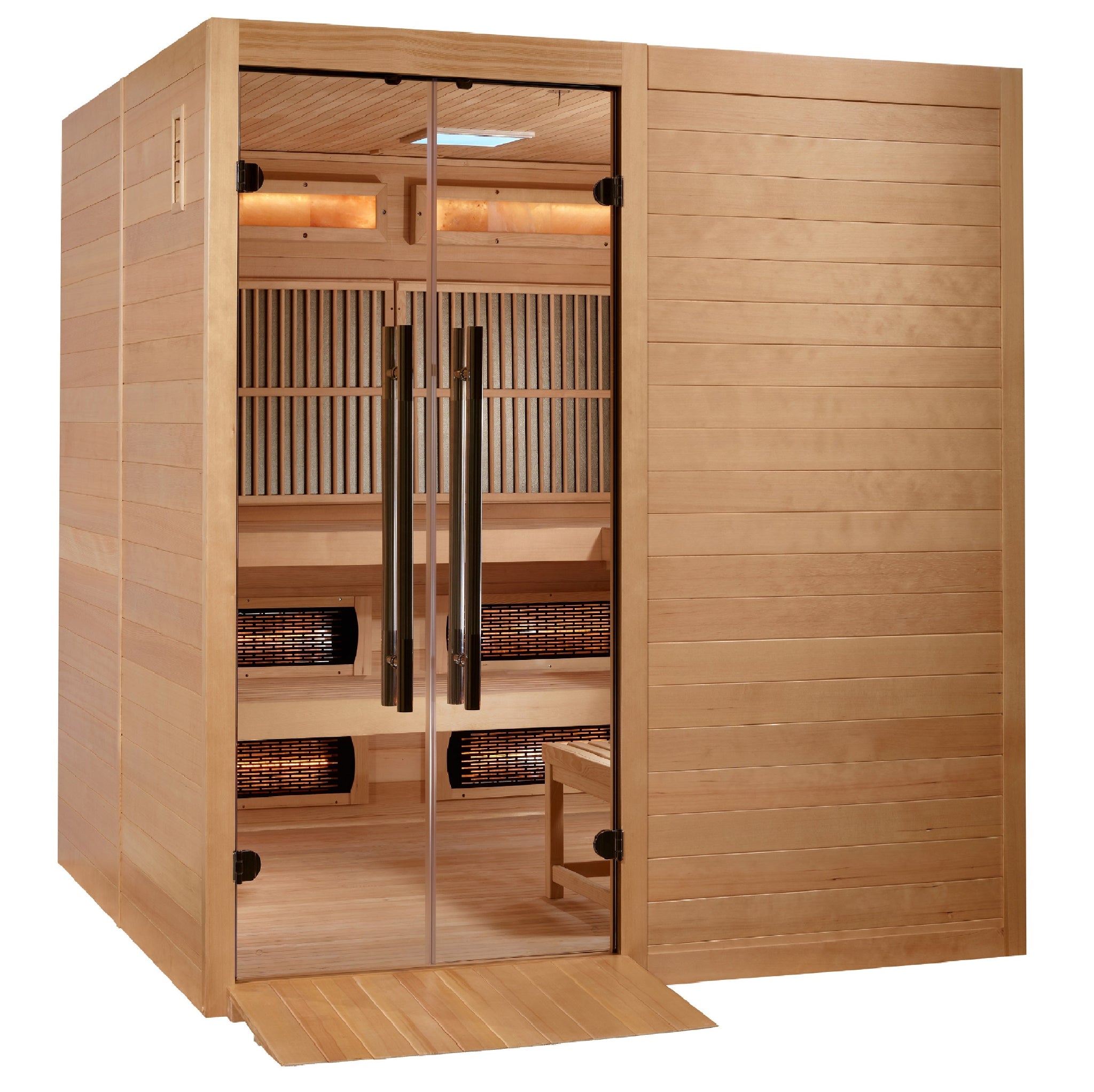 Golden Designs “Toledo” 6 Person Hybrid Sauna – Full Spectrum Infrared + Harvia Stove (GDI-8360-01)