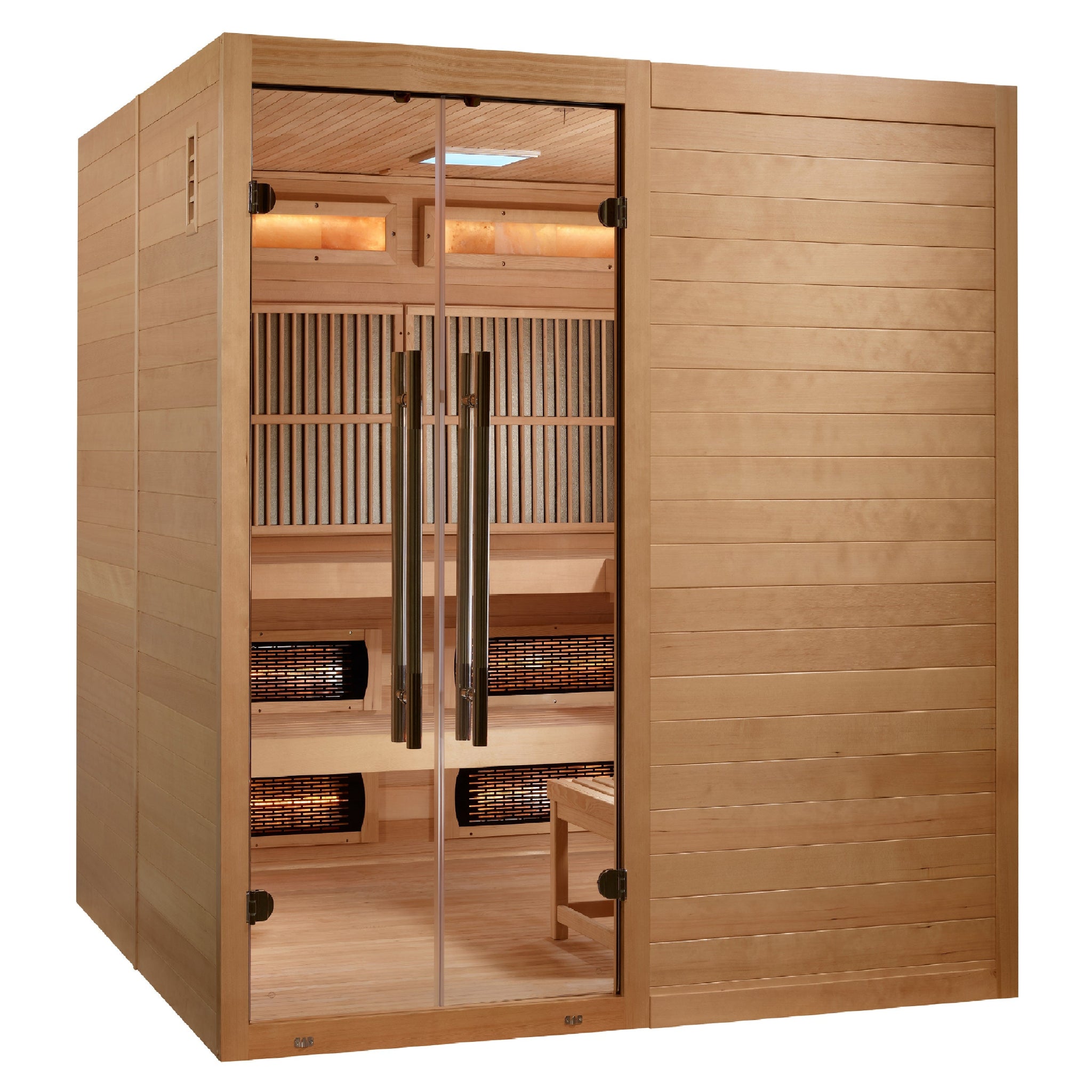 Golden Designs “Toledo” 6 Person Hybrid Sauna – Full Spectrum Infrared + Harvia Stove (GDI-8360-01)