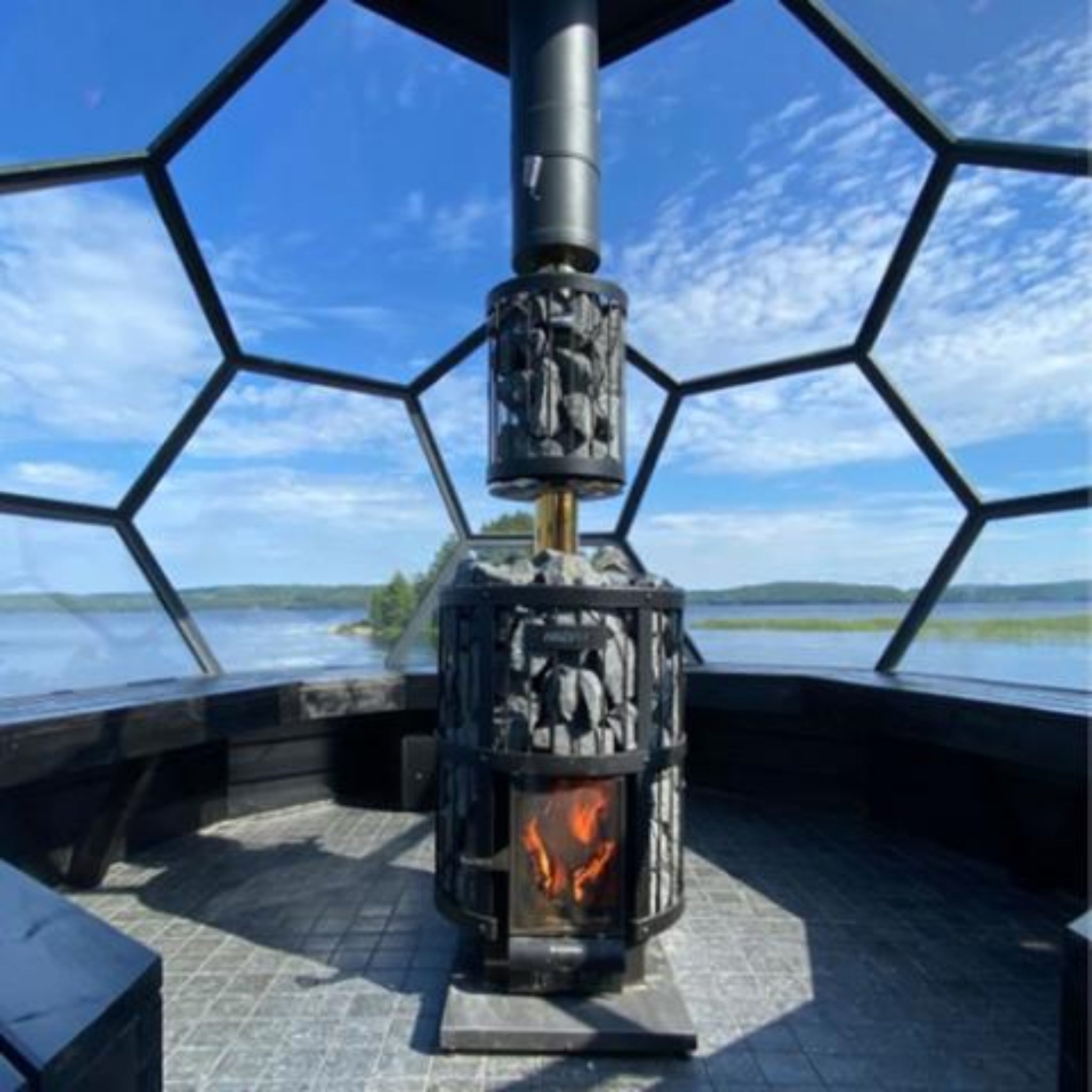 Harvia WHP1500M Chimney Kit (1500mm Black Steel Sauna Stove Vent System)