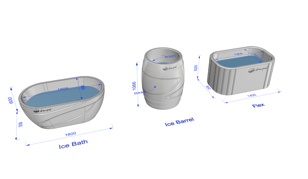 Dreampod Ice Bath FLEX – Inflatable Cold Plunge Tub (Gray)