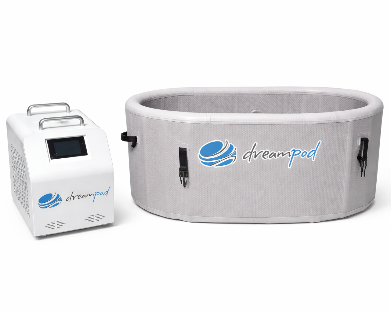 Dreampod Ice Bath FLEX With External Chiller – Temperature-Controlled Cold Plunge (Gray)