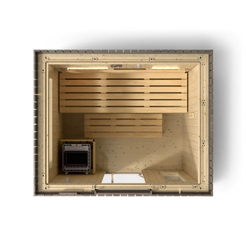 Kohler C2 Outdoor Sauna Kit – Weathered Grey Spruce (Up to 6 Persons)