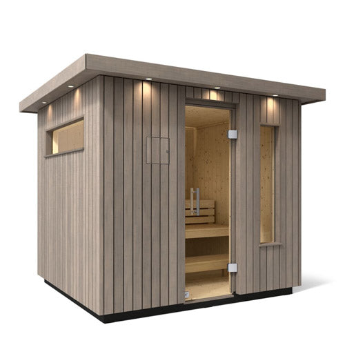 Kohler C2 Outdoor Sauna Kit – Weathered Grey Spruce (Up to 6 Persons)
