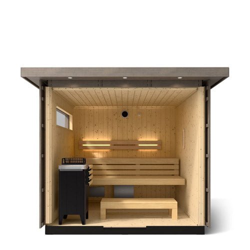 Kohler C2 Outdoor Sauna Kit – Weathered Grey Spruce (Up to 6 Persons)