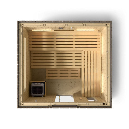 Kohler C2 Outdoor Sauna Kit – Weathered Grey Spruce (Up to 6 Persons)