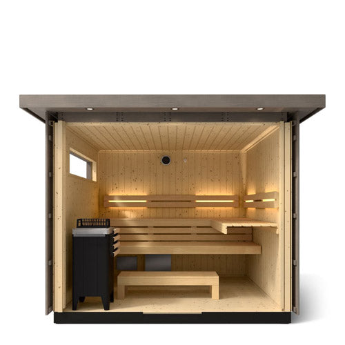 Kohler C2 Outdoor Sauna Kit – Weathered Grey Spruce (Up to 6 Persons)