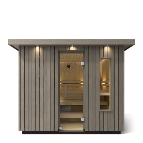 Kohler C2 Outdoor Sauna Kit – Weathered Grey Spruce (Up to 6 Persons)