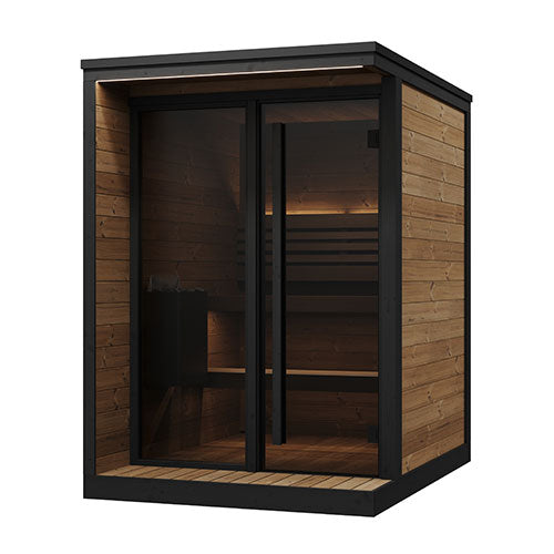 SaunaLife Model GL4 – Garden Luxury-Series Outdoor DIY Sauna Kit (Thermo-Spruce, Up to 4 Persons)