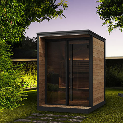SaunaLife Model GL4 – Garden Luxury-Series Outdoor DIY Sauna Kit (Thermo-Spruce, Up to 4 Persons)