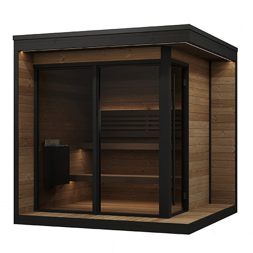 SaunaLife Model GL6 – Garden Luxury-Series Outdoor DIY Sauna Kit (Thermo-Spruce, Up to 6 Persons)