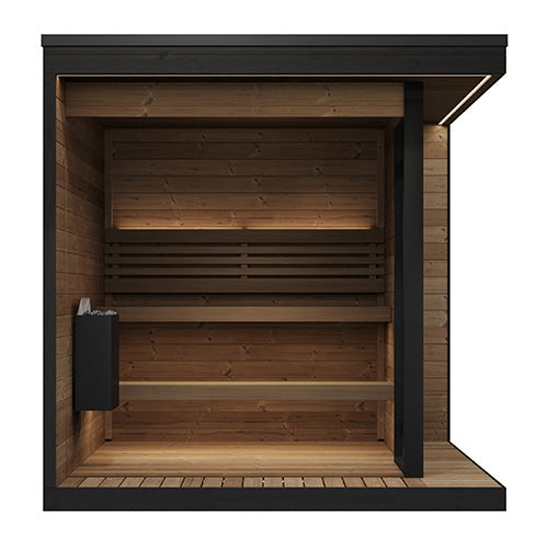 SaunaLife Model GL6 – Garden Luxury-Series Outdoor DIY Sauna Kit (Thermo-Spruce, Up to 6 Persons)