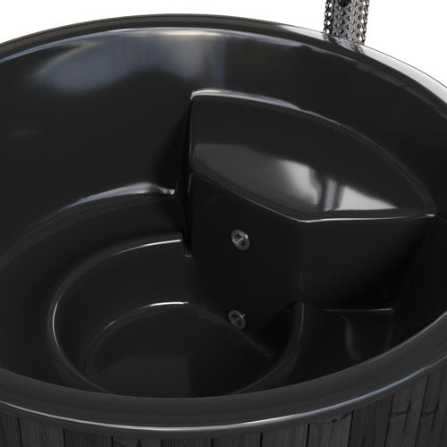 SaunaLife Model S6B Wood-Burning Hot Tub – Black Thermo-Spruce (Up to 7 Persons)