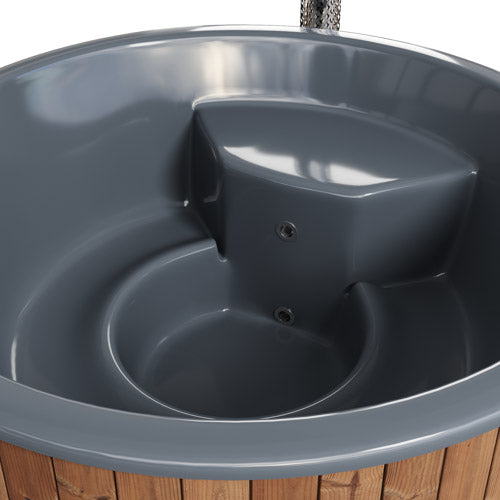 SaunaLife Model S6N Wood-Burning Hot Tub – Natural Thermo-Spruce (Up to 7 Persons)