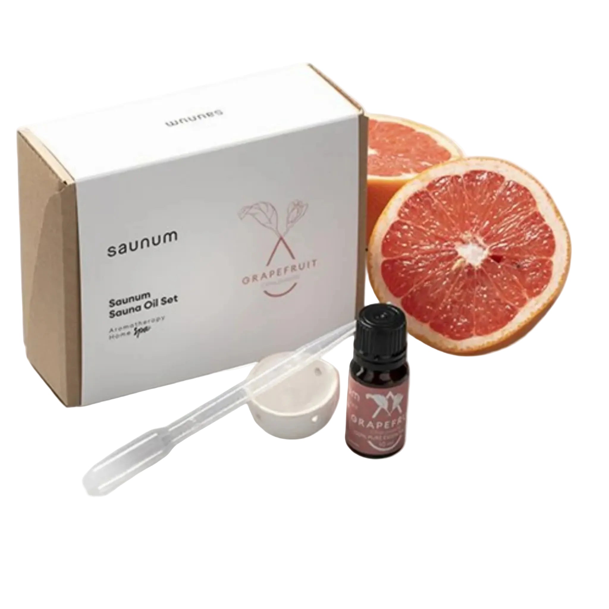 Saunum Aroma Oil Set (Grapefruit Sauna Aromatherapy Kit with Ceramic Reservoir)