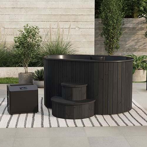SaunaLife Model S2B Cold & Hot Immersion Tub – Black Thermo-Pine